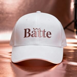White Personalized 'Baṭṭe' Cap